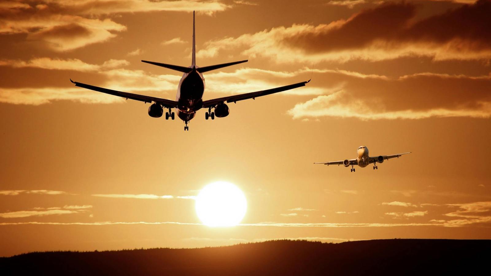 Silhouette of Airplanes