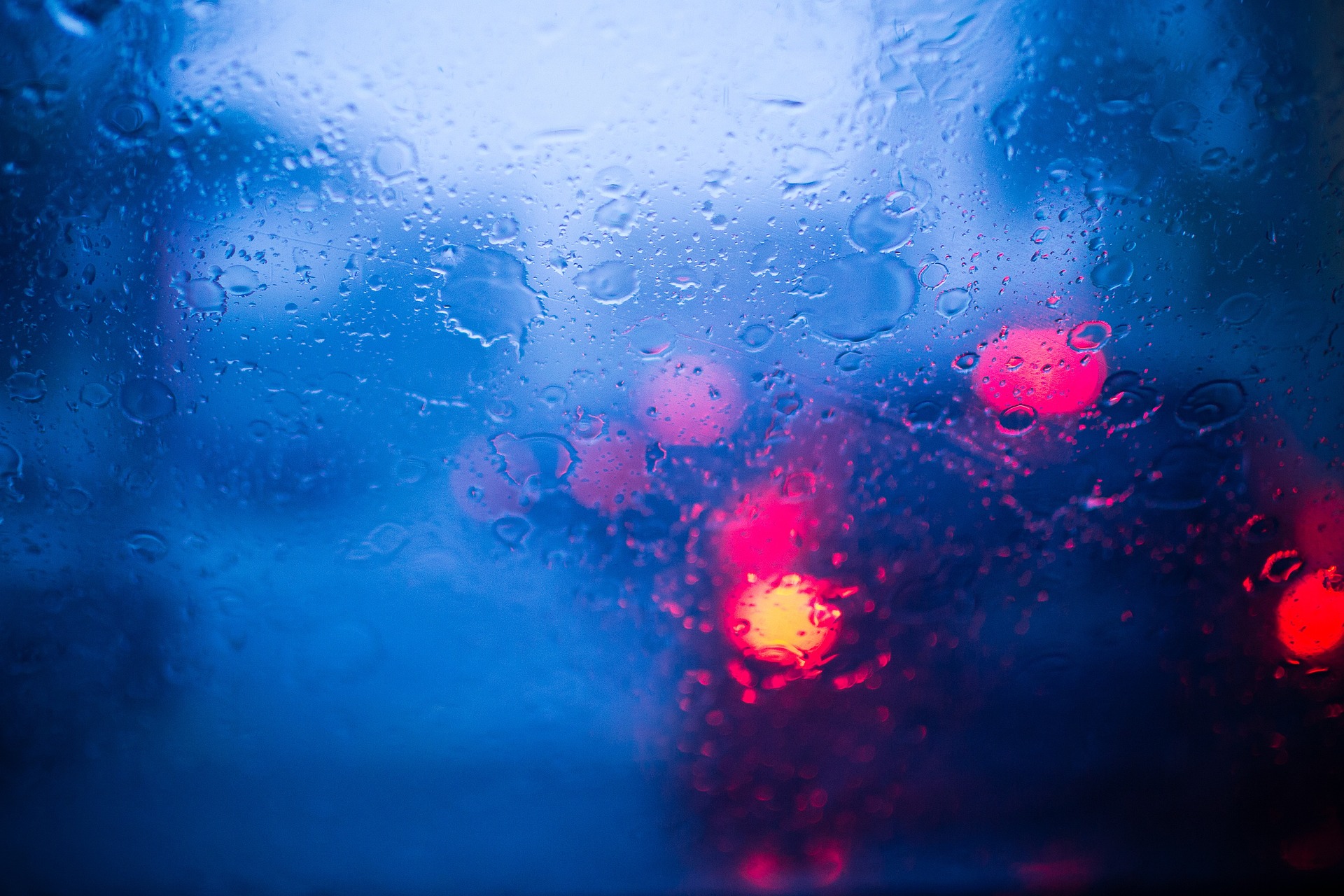 windshield view in rain