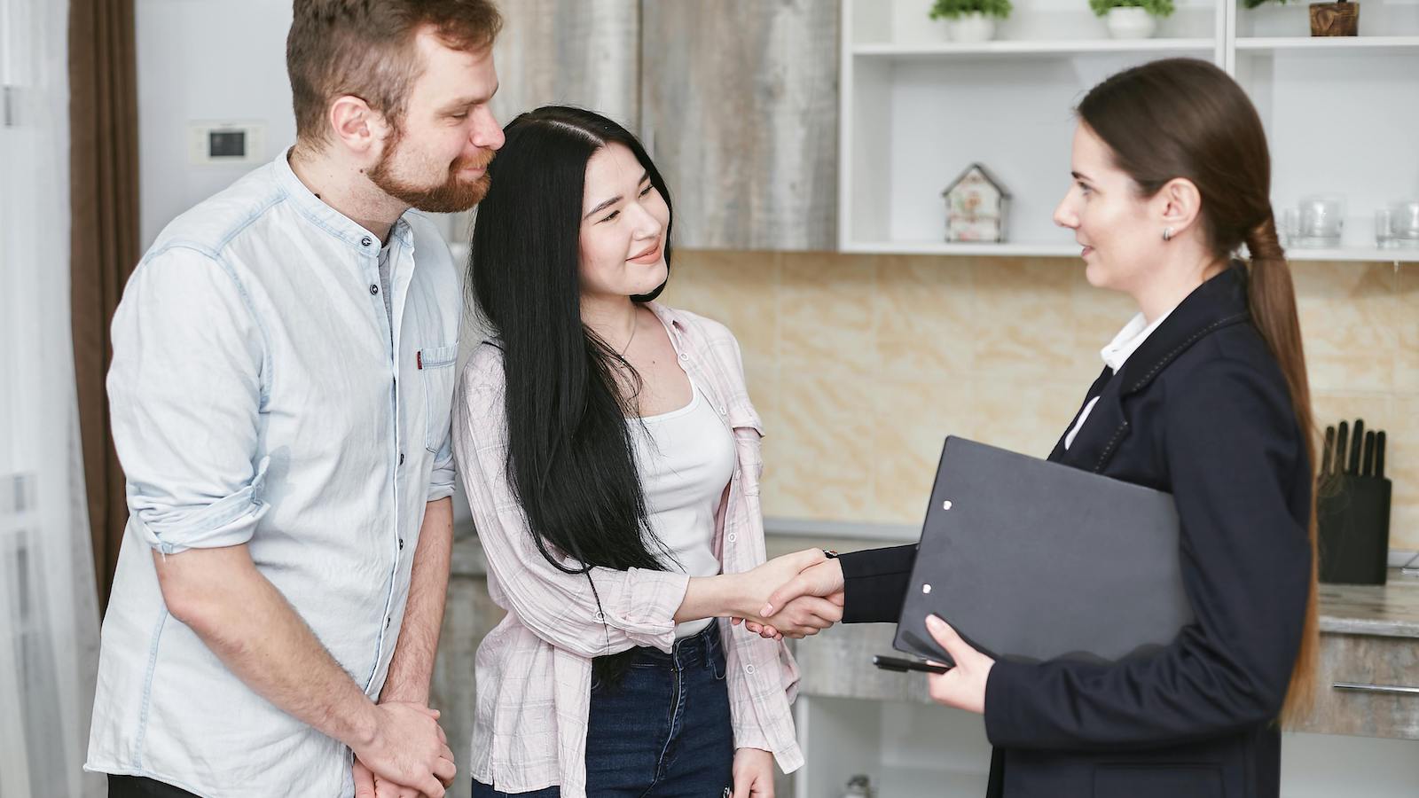 Woman Talking to Her Clients