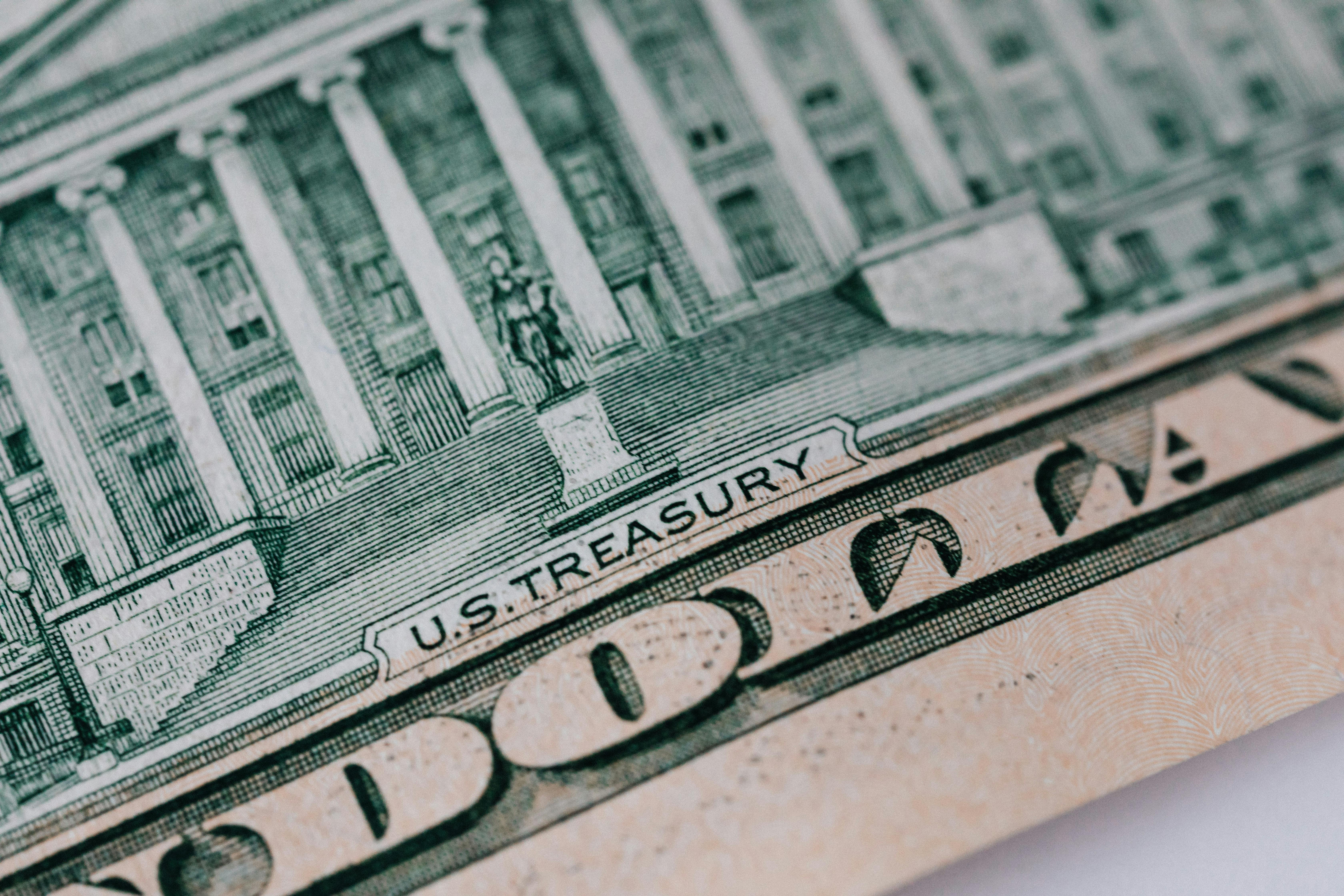 Dollar banknote on white table