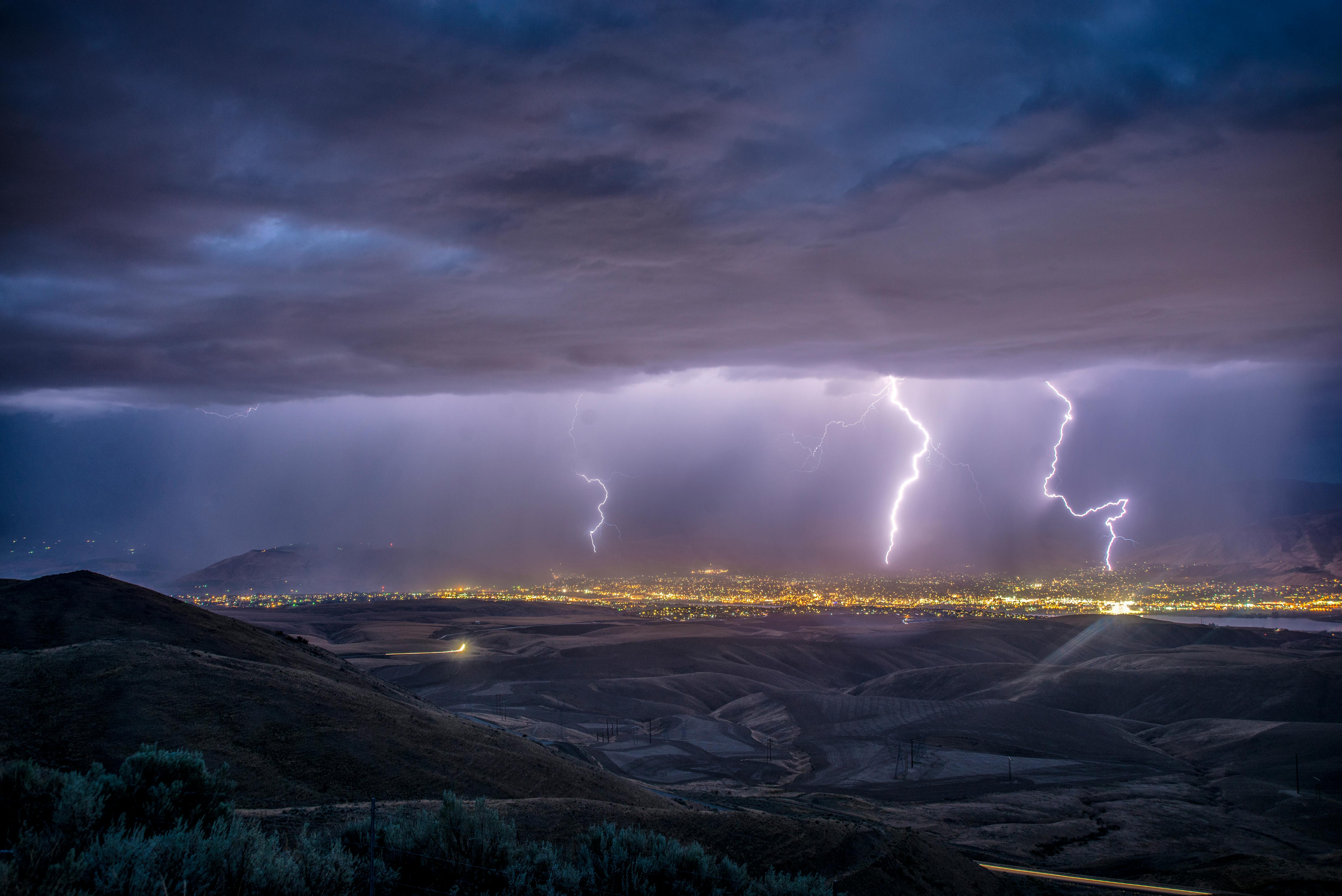 Lightning storm in Washington, USA