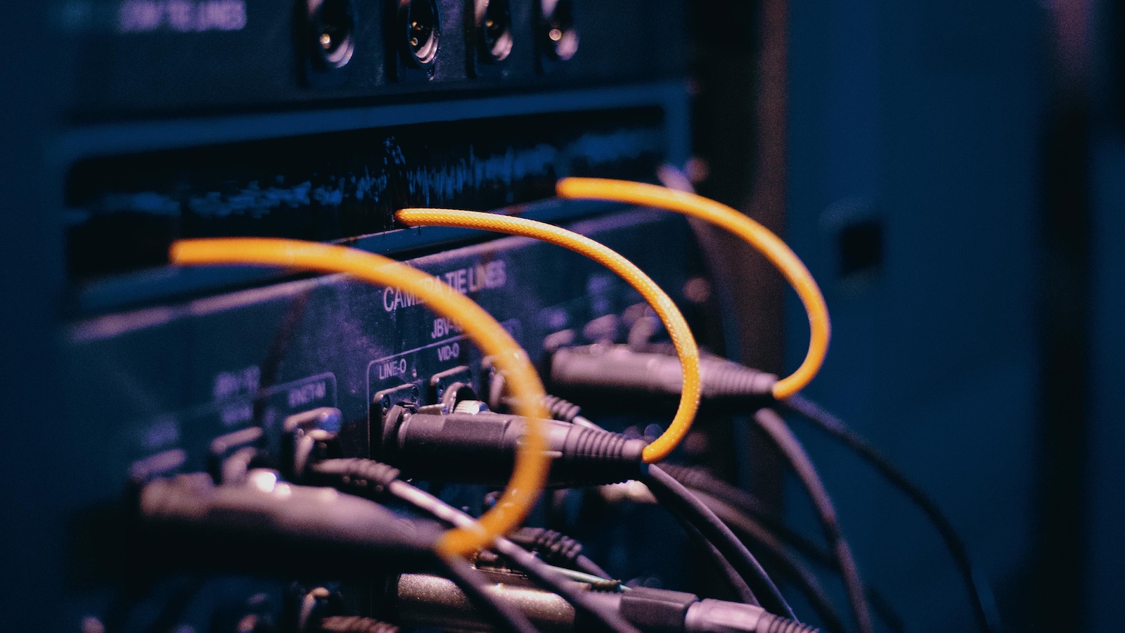 Ethernet Cables Plugged on a Server Rack