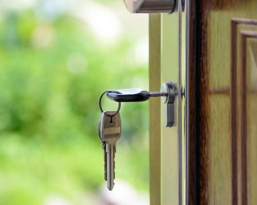 Black Handled Key on Key Hole