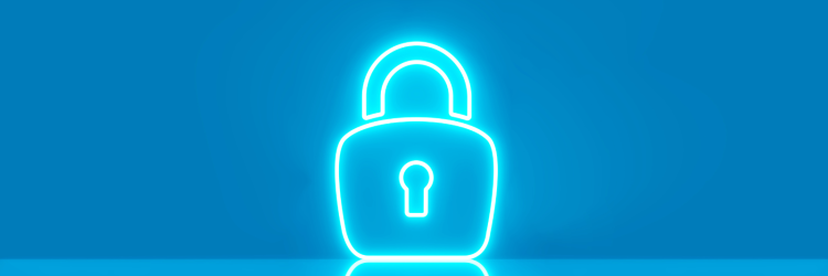 blue glowing lock