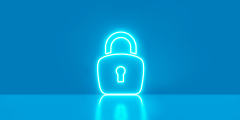 blue glowing lock